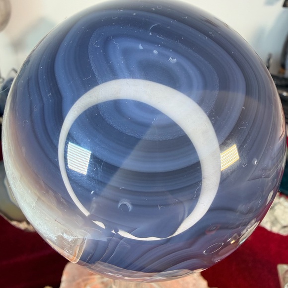 💜 Large Agate Quartz Druzy Sphere •Brazil • Sparkly Crystal • Banded Agate 4” - Picture 5 of 9